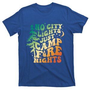 No City Lights Just Camp Fire Nights Camping Quote Gift T-Shirt