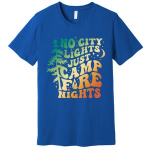 No City Lights Just Camp Fire Nights Camping Quote Gift Premium T-Shirt