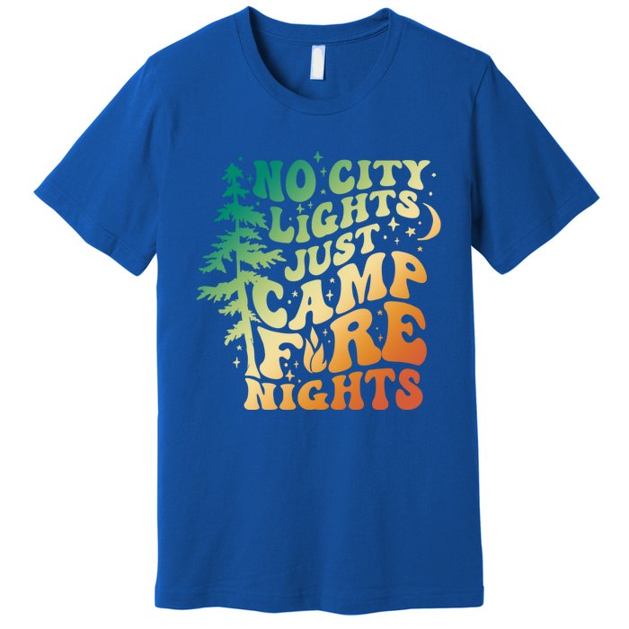 No City Lights Just Camp Fire Nights Camping Quote Gift Premium T-Shirt