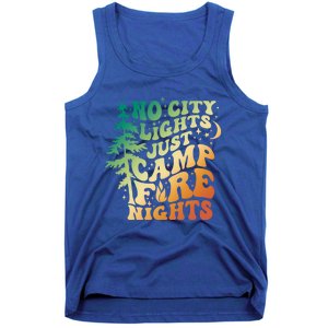 No City Lights Just Camp Fire Nights Camping Quote Gift Tank Top