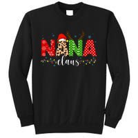 Nana Claus Leopard Print Christmas For Mother Women Sweatshirt