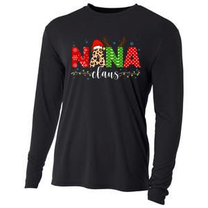 Nana Claus Leopard Print Christmas For Mother Women Cooling Performance Long Sleeve Crew