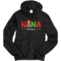 Nana Claus Leopard Print Christmas For Mother Women Tie Dye Hoodie