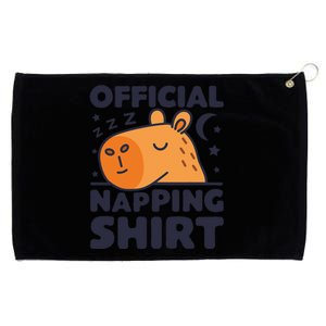 Napping Capybara Lover Funny Rodent Animal Sleeping Grommeted Golf Towel