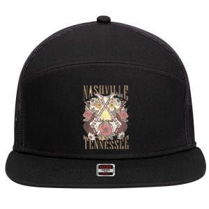 Nashville Country Music City Trip Retro Nash Bash Bach 7 Panel Mesh Trucker Snapback Hat