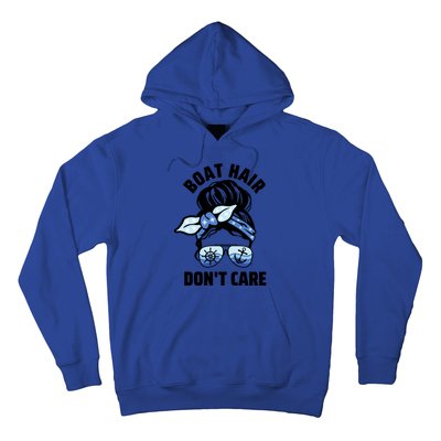 Nautical Captain Mom Boating Boat Hair Don't Care Funny Gift Hoodie