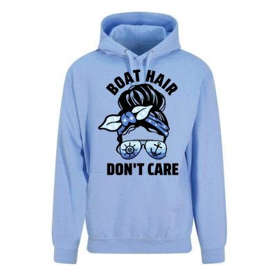 Nautical Captain Mom Boating Boat Hair Don't Care Funny Gift Unisex Surf Hoodie