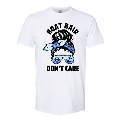 Nautical Captain Mom Boating Boat Hair Don't Care Funny Gift Softstyle CVC T-Shirt