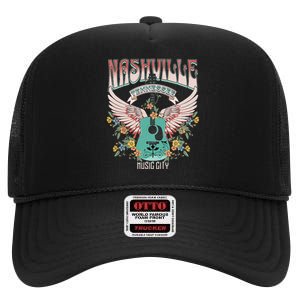 Nashville Country Music City Trip Retro Nash Bash Bach High Crown Mesh Back Trucker Hat