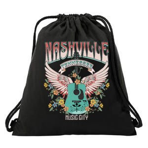 Nashville Country Music City Trip Retro Nash Bash Bach Drawstring Bag