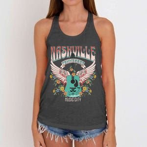 Nashville Country Music City Trip Retro Nash Bash Bach Women's Knotted Racerback Tank