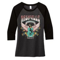 Nashville Country Music City Trip Retro Nash Bash Bach Women's Tri-Blend 3/4-Sleeve Raglan Shirt