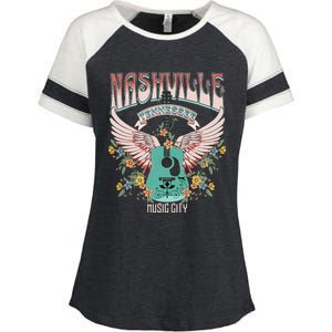 Nashville Country Music City Trip Retro Nash Bash Bach Enza Ladies Jersey Colorblock Tee