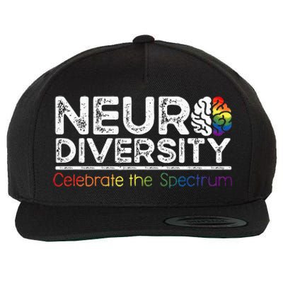 Neurodiversity Celebrate Mental Health ADHD Autism Awareness Wool Snapback Cap