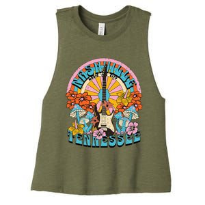 Nashville Country Music City Girl Trip Retro Nash Bash Bach Women's Racerback Cropped Tank