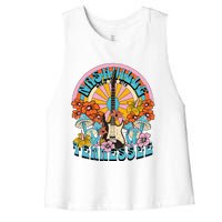 Nashville Country Music City Trip Retro Nash Bash Bach Women's Racerback Cropped Tank