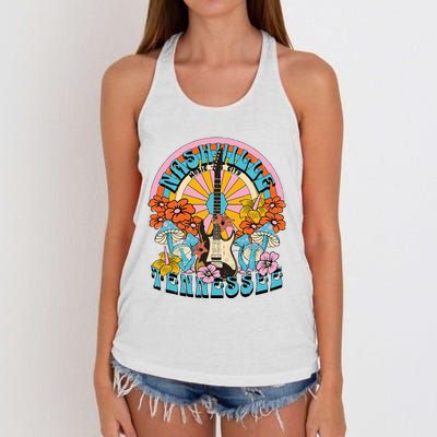 Nashville Country Music City Trip Retro Nash Bash Bach Women's Knotted Racerback Tank