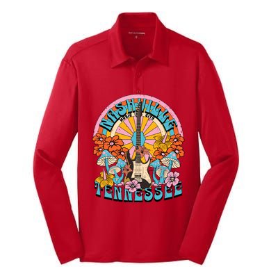 Nashville Country Music City Girl Trip Retro Nash Bash Bach Silk Touch Performance Long Sleeve Polo