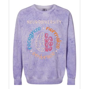 Neurodiversity Celebrate Mental Health ADHD Autism Awareness Colorblast Crewneck Sweatshirt