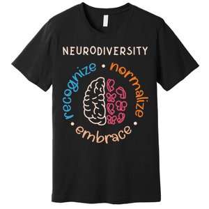 Neurodiversity Celebrate Mental Health ADHD Autism Awareness Premium T-Shirt