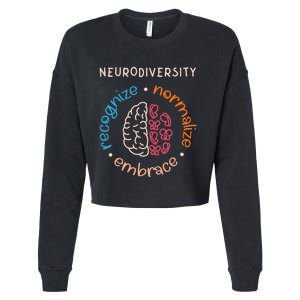 Neurodiversity Celebrate Mental Health ADHD Autism Awareness Cropped Pullover Crew