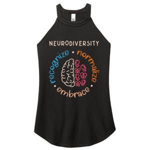 Neurodiversity Celebrate Mental Health ADHD Autism Awareness Women's Perfect Tri Rocker Tank