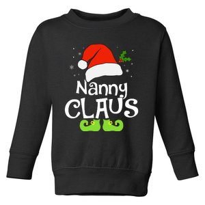 Nanny Claus Matching Family Christmas 2022 Costume Santa Toddler Sweatshirt