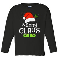 Nanny Claus Matching Family Christmas 2022 Costume Santa Toddler Long Sleeve Shirt