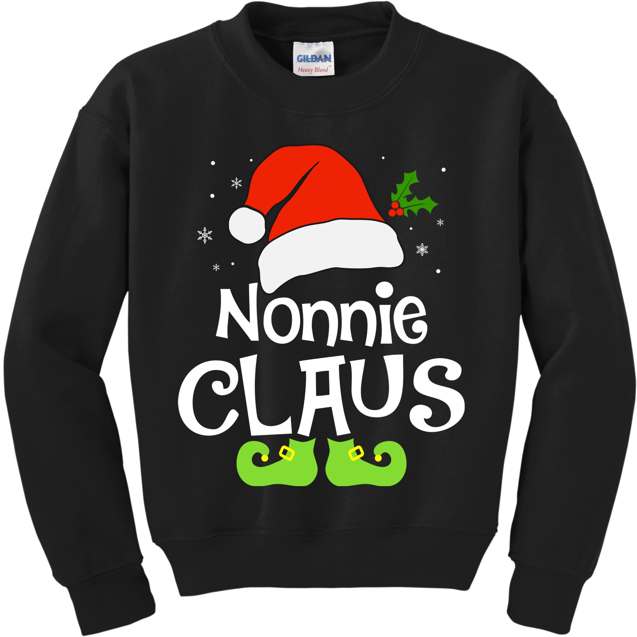 Nonnie Claus Matching Family Christmas 2022 Costume Santa Kids Sweatshirt