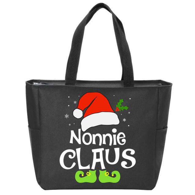 Nonnie Claus Matching Family Christmas 2022 Costume Santa Zip Tote Bag