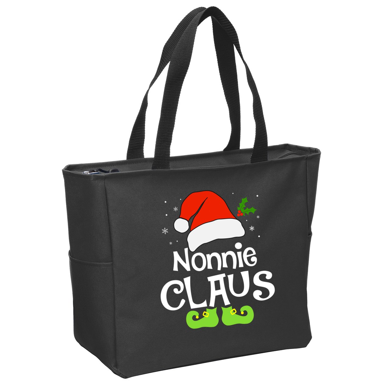 Nonnie Claus Matching Family Christmas 2022 Costume Santa Zip Tote Bag