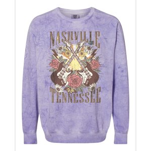 Nashville Country Music City Retro Nash Bash Bach Colorblast Crewneck Sweatshirt