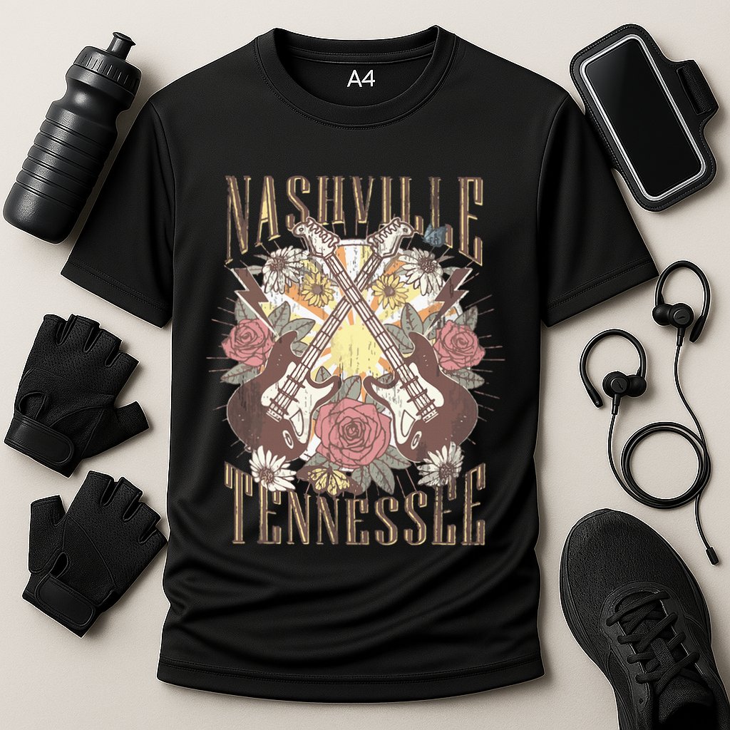 Nashville Country Music City Retro Nash Bash Bach Cooling Performance Crew T-Shirt