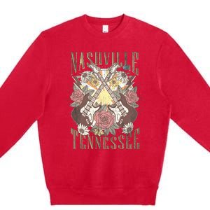 Nashville Country Music City Retro Nash Bash Bach Premium Crewneck Sweatshirt