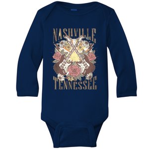 Nashville Country Music City Retro Nash Bash Bach Baby Long Sleeve Bodysuit