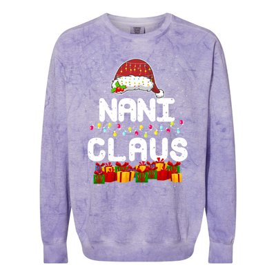 Nani Claus Matching Christmas Grandma Xmas Santa Cool Gift Colorblast Crewneck Sweatshirt