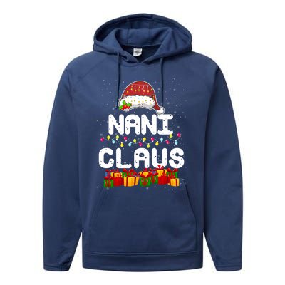 Nani Claus Matching Christmas Grandma Xmas Santa Cool Gift Performance Fleece Hoodie