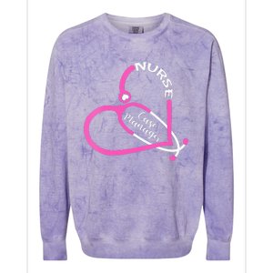 Nurse Case Manager Leopard Stethoscope Heart Nursing Colorblast Crewneck Sweatshirt