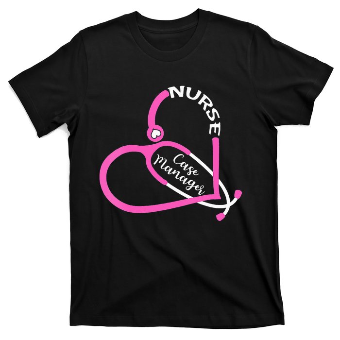 Nurse Case Manager Leopard Stethoscope Heart Nursing T-Shirt