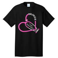 Nurse Case Manager Leopard Stethoscope Heart Nursing Tall T-Shirt