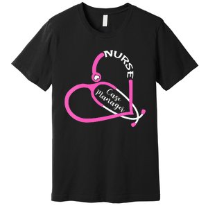 Nurse Case Manager Leopard Stethoscope Heart Nursing Premium T-Shirt