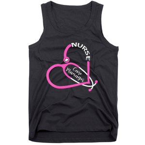 Nurse Case Manager Leopard Stethoscope Heart Nursing Tank Top