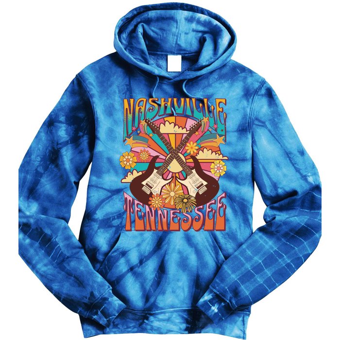 Nashville Country Music City Trip Retro Nash Bash Bach Gift Tie Dye Hoodie