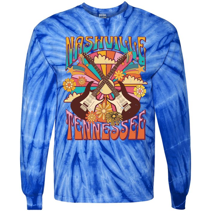 Nashville Country Music City Trip Retro Nash Bash Bach Gift Tie-Dye Long Sleeve Shirt