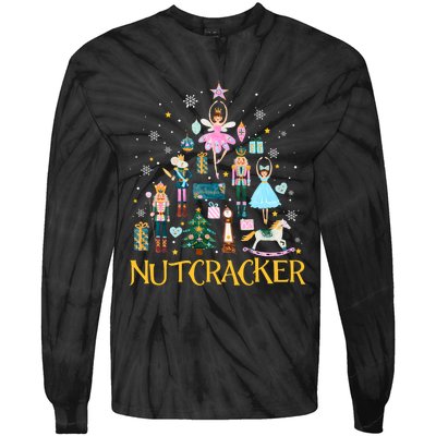 Nutcracker Crackin Merry Christmas Xmas Pajamas Holiday Tie-Dye Long Sleeve Shirt