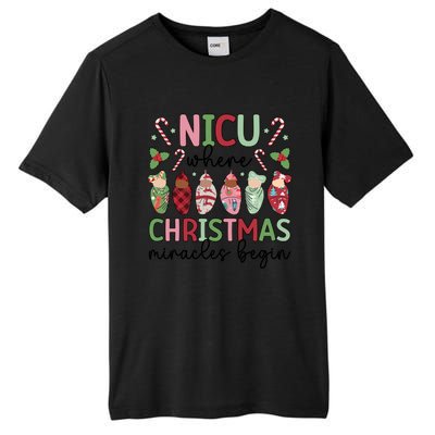 Nicu Christmas Miracles Nicu Nurse Xmas Party Nicu Nursing Gift Tall Fusion ChromaSoft Performance T-Shirt