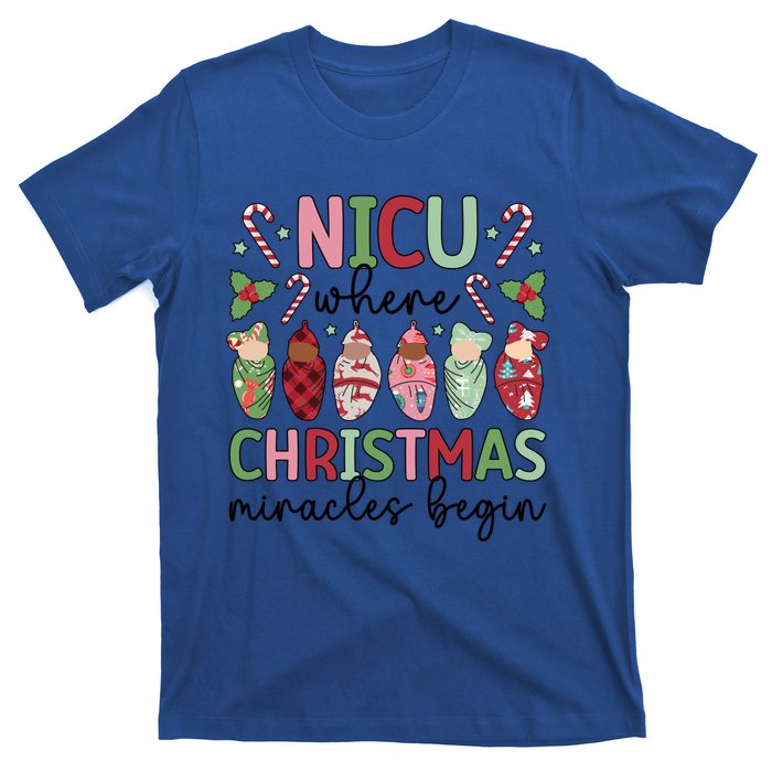 Nicu Christmas Miracles Nicu Nurse Xmas Party Nicu Nursing Gift T-Shirt