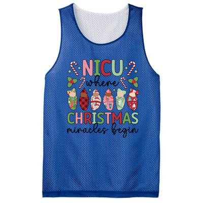 Nicu Christmas Miracles Nicu Nurse Xmas Party Nicu Nursing Gift Mesh Reversible Basketball Jersey Tank