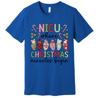 Nicu Christmas Miracles Nicu Nurse Xmas Party Nicu Nursing Gift Premium T-Shirt