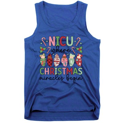 Nicu Christmas Miracles Nicu Nurse Xmas Party Nicu Nursing Gift Tank Top